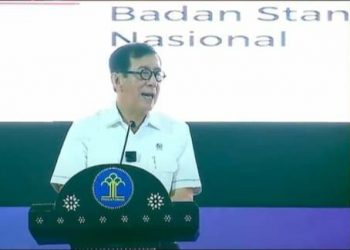 MenkumHAM, Yasonna H Laoly saat memeberikan paparan pada acara refleksi akhir tahun, Kamis (15/12).