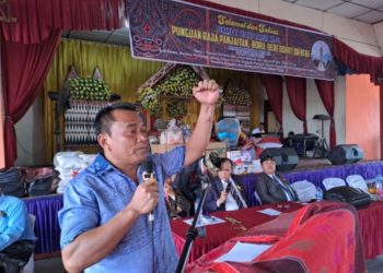 Kasat Narkoba Polres Tebingtinggi, AKP. JH Panjaitan S.Sos, SH, MH saat hadiri perayaan ulang tahun ke- 68 PRPBBI, Minggu (12/2).