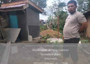 Proyek kamar mandi SPALD- S yang asal jadi di Nagori Panambean Hutaurung, Jorlang Hataran - Simalungun, Jumat (17/2).