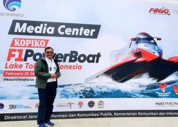 Kepala Dinas Komunikasi dan Informatika Sumatera Utara (Sumut), Ilyas Sitorus saat konferensi pers, Kamis (23/2).