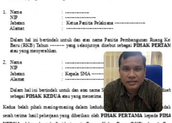 Surat serahterima dan Kabid SD Dikjar Simalungun, S Sidabalok, Senin (13/2).