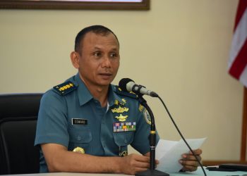 Aspers Danpushidrosal, Kolonel Laut (P) Edward Haloman Sibuea saat secara resmi membuka sosialisasi ibadah mahdhoh khsusu perawatan jenazah, Rabu (8/3).