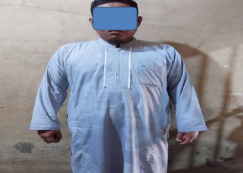 Tersangka, AK saat diamankan di Mapolres Agara, Kamis (23/3).