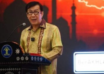 Menteri Hukum dan HAM, Yasonna H. Laoly saat ingatkan semua jajaran KemenkumHAM hidup sederhana, Kamis (16/3).