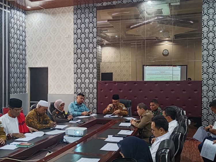 Forkopimda Agara saat rapat bersama untuk himbauan sambut Idul Fitri, Selasa (18/4).