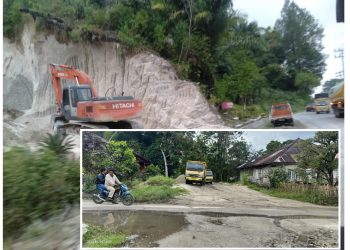 Kegiatan galian tanah dan pasir yang diduga tidak kantongi izin Galian C, Minggu (2/4).