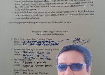 Surat keputusan bersama yang menjadi pro kontra dan Ketua LSM Forum13 Indonesia, Syamp Siadari, Selasa (25/4).