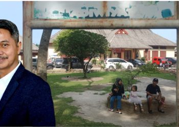 Direktur PTPN IV Medan, Sucipto dan lahan Sekolah Taman Asuhan  yang dijadikan lahan parkir, Selasa (25/4).