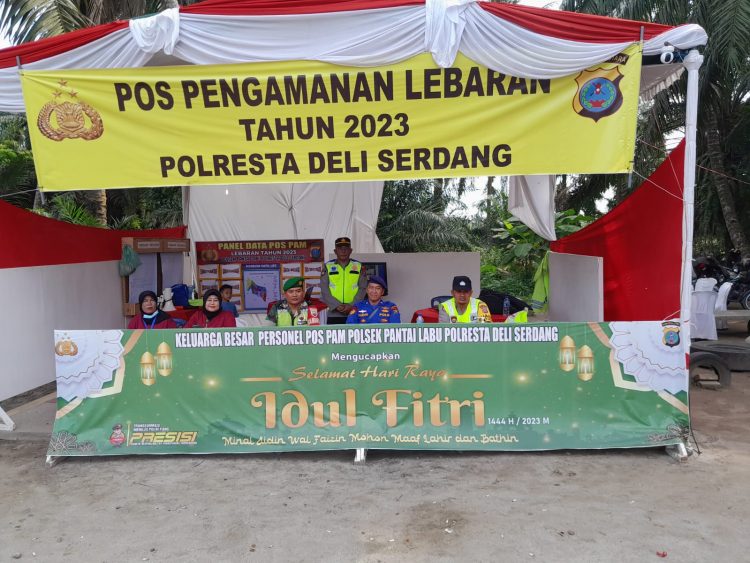 Pos pengamanan operasi Ketupat TNI - Polres Deliserdang dan Instansi lainya, Senin (1/5).