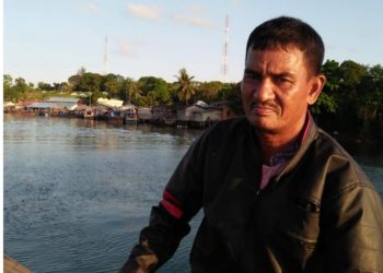 Kepala Desa Kelong, Alimin yang memblokir WhatsApp reporter Indigonews, Jumat (5/5).