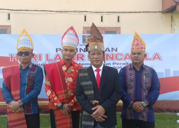 Lapas Kelas IIA Pematangsiantar saat upacara Harla Pancasila, Kamis (1/6).