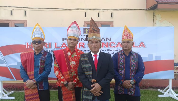 Lapas Kelas IIA Pematangsiantar saat upacara Harla Pancasila, Kamis (1/6).