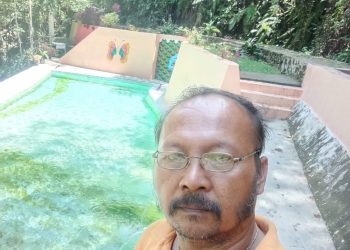 Ketua DPW LP4 Sumut, Pahala Sihombing SE saat tinjau lapangan bersama penyidik Kejari Simalungun, Jumat (2/6).