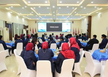 Pushidrosal saat terima kujungan mahasiswa UHT, Kamis (8/6).