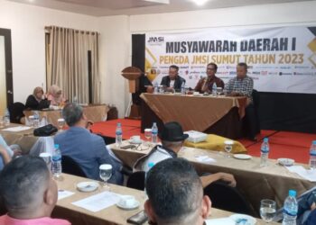 Situasi Musda JMSI Sumut, Selasa (20/6).