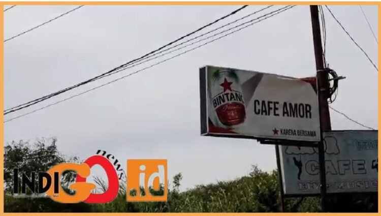 Cafe Amor yang diduga memberikan setoran bulanan ke Kasatpol PP Taput, Minggu (23/7).