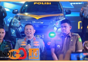 Kapolda Sumut, Irjen. Pol. Agung Setya Imam Effendi bersama Walikota Medan, Bobby Nasution, Senin (24/7).