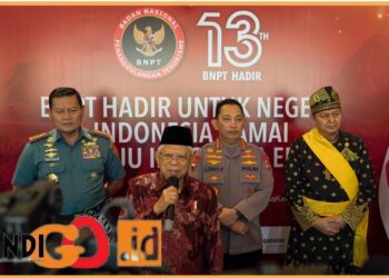 Wakil Presiden RI, Ma'ruf Amin saat hadiri HUT BNPT, Jumat (28/7).