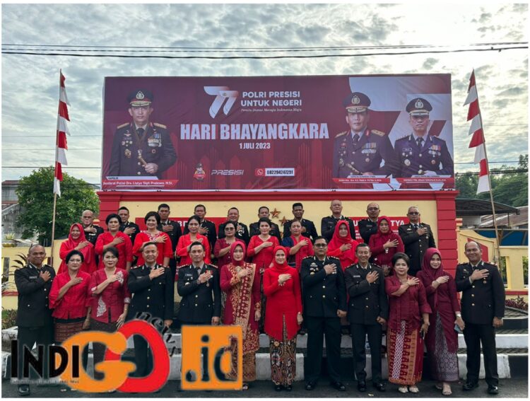 Polresta Deliserdang saat peringati HUT Bhayangkara ke- 77, Sabtu (1/7).