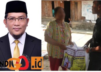 Wagub Tapsel, Rasyid Dongoran saat membagikan Boras Si Pir Ni Tondi, Rabu (5/7).