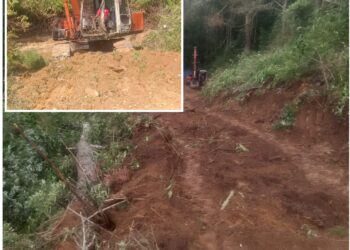 Aktifitas alat berat dilahan yang dikuasai pengusaha shawmel berinisial DH, Kamis (20/7).