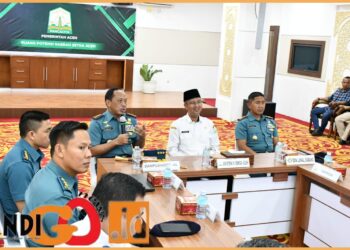 Danpushidrosal, Laksamana Madya TNI Nurhidayat saat Kunjungan Kerja ke Pemerintah Daerah (Pemda) Provinsi Aceh, Rabu (2/8).