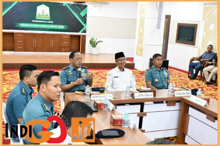 Danpushidrosal, Laksamana Madya TNI Nurhidayat saat Kunjungan Kerja ke Pemerintah Daerah (Pemda) Provinsi Aceh, Rabu (2/8).