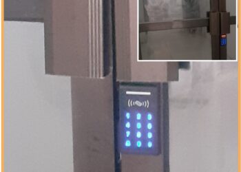 Pintu Dinas PUPR yang menggunakan digital code, Jumat (4/8).