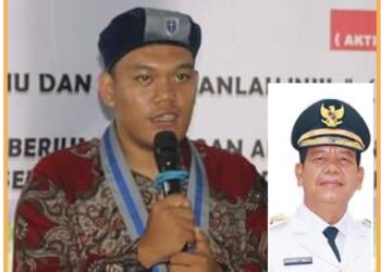 Ketua GMKI PSS, Theo Naibaho dan Bupati Simalungun, Radiapoh Sinaga, Jumat (4/8).