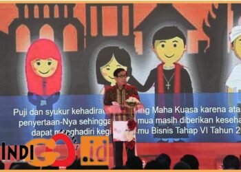 MenkumHAM, Yassona Laoly saat paparkan keynote speech, Kamis (3/8).