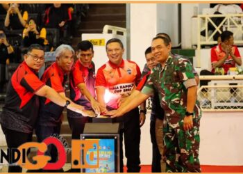 Kapolda Sumut, Irjen. Pol. Agung saat pembukaan Volly Cup Kapolri Zona I, Jumat (4/8).