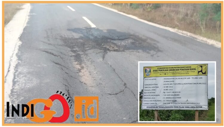 Kondisi bahu jalan yang sudah rusak total, Sabtu (5/8).