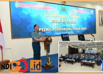 Personel Pusat Hidro - Oseanografi TNI Angkatan Laut (Pushidrosal) mengikuti Bimbingan Teknis (Bimtek) dari Dinas Administrasi Personel TNI AL (Disminpersal) bertempat di ruang serbaguna Pushidrosal - Jakarta Utara, Kamis (10/8/2023).