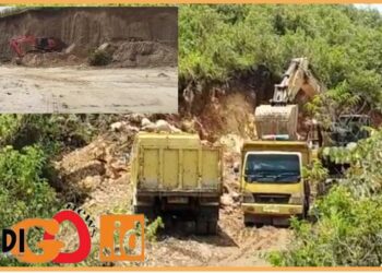 Tambang ilegal yang diduga dipelihara Pemerintah Kabupaten Toba - Taput, Minggu (13/8).