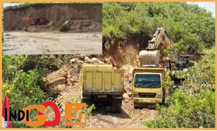 Tambang ilegal yang diduga dipelihara Pemerintah Kabupaten Toba - Taput, Minggu (13/8).