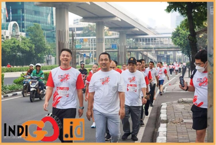 Asosiasi Katalog Elektronik Nasional (AKEN) berkolaborasi dengan Lembaga Kebijakan Pengadaan Barang/ Jasa Pemerintah atau LKPP saat menggelar kegiatan perayaan kemerdekaan melalui even LKPP Run 2023, Minggu (13/8).