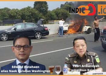 Mobil Nisan GT yang dikenderai oleh Wakajagung Arminsyah dengan Edward Hutahaean pada 4 April 2020 di Tol Jagorawi.