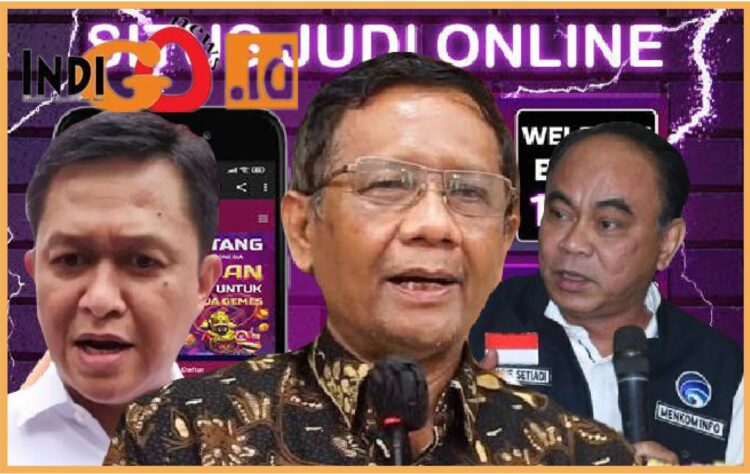 Menko Polhukam Mahfud MD untuk saat diminta turun tangan langsung memimpin pemberantasan sindikat judi online, Rabu (23/8).