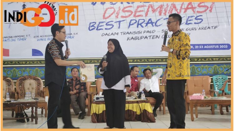 Workshop transisi pendidikan Paud ke SD bertajuk bertajuk diseminasi best pravtices guru menyenangkan bagi PAUD maupun Sekolah Dasar Kabupaten OKU Timur, Rabu (23/8).