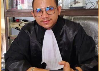 Dedy Angkat SH selaku kuasa Hukum korban Apsan Sagala (70) korban pengerusakan yang melaporkan Caleg, Rabu (30/8).