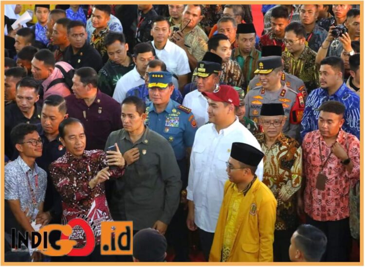Presiden Jokowi saat hadiri Muktamar Ikatan Pelajar Muhammadiah, Sabtu (19/8).