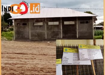 Hasil bangunan rekanan yang disinyalir asal jadi, Sabtu (26/8).