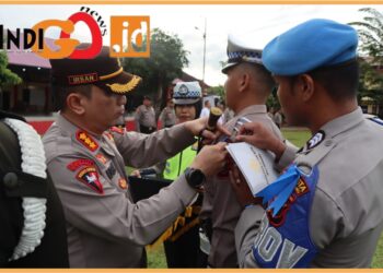 Kapolresta Deliserdang, Kombes. Pol. Irsan saat pimpin gelar anggota Ops Zebra Toba 2023, Senin (4/9).