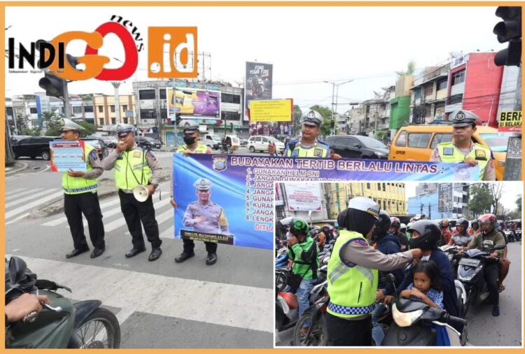 Personil Dirlantas Polda Sumut ssat giat Ops Zebra Toba- 2023, Selasa (5/9).