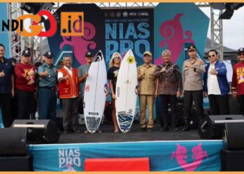 Wakapolda Sumit, Brigjen. Pol. Jawari saat menghadiri pembukaan kejuaraan surfing internasional Nias Pro 2023, Senin (11/9).