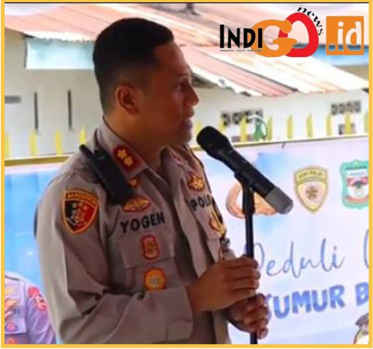 Kapolres Pematangsiantar, AKBP. Yogen saat launching pemberian sumur bor, Kamis (14/9).