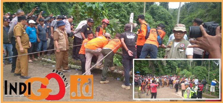 Kondisi TKP pencarian mobil terjun kedalam jurang curam, Senin (18/9).