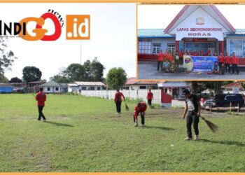 Lapas Soborongborong saat aksi bersih bersih, Kamis (7/9).