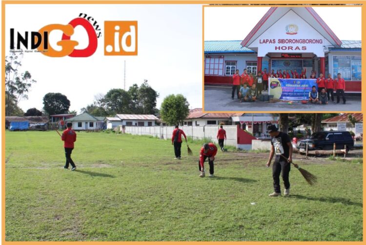 Lapas Soborongborong saat aksi bersih bersih, Kamis (7/9).