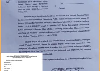 Surat Bupati Taput, Nikson Nababan beserta format surat pernyataan yang aneh, Selasa (26/9).